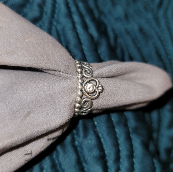 Pandora sterling silver princess tiara crown size 5 ring - Picture 2 of 3